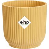 Elho Vibes Fold Rond Mini 11 - Bloempot voor Binnen - 100% gerecycled plastic - Ø 11.1 x H 10.5 cm - Botergeel