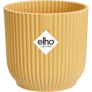 Elho Vibes Fold Rond Mini 11 - Bloempot voor Binnen - 100% Gerecycled Plastic - Ø 11.1 x H 10.5 cm - Geel