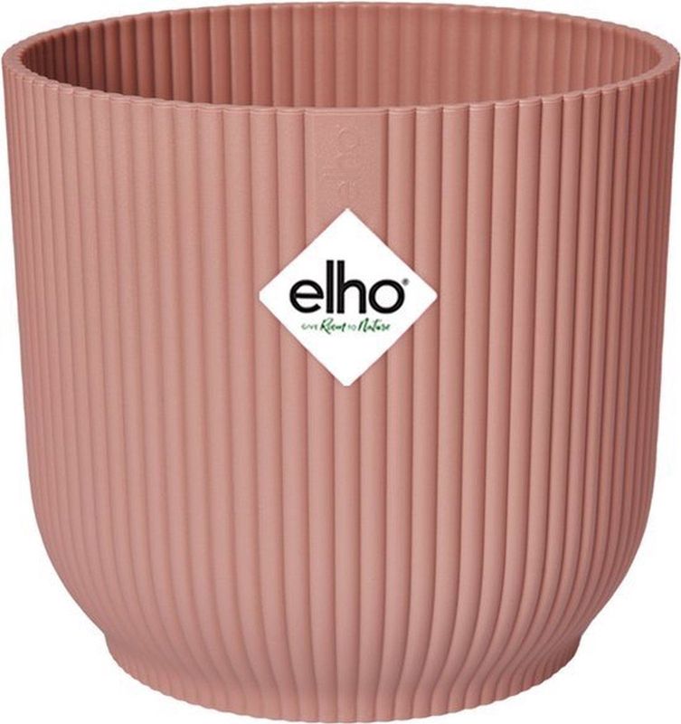 Elho Vibes Fold Rond 30 - Bloempot voor Binnen - 100% Gerecycled Plastic - Ø 29.5 x H 27.2 cm - Delicaat Roze