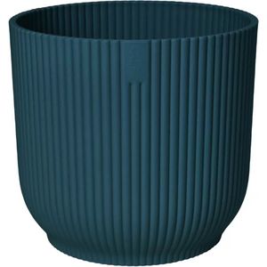 Elho Vibes Fold Rond 30 - Bloempot voor Binnen - 100% Gerecycled Plastic - Ø 29.5 x H 27.2 cm - Diepblauw
