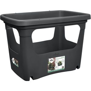 Elho Green Basics Stack & Grow 50 - Stapelbare Kweekbak - Verticaal Tuinieren - 100% Gerecycled Plastic - Ø 50.9 x H 35.7 cm - Living Black