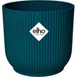 Elho Vibes Fold Rond Wielen 35 - Bloempot voor Binnen - 100% Gerecycled Plastic - Ø 34.9 x H 32.4 cm - Blauw
