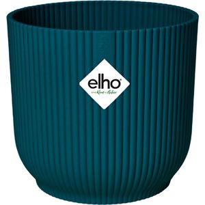 Elho Vibes Fold Rond Wielen 35 - Bloempot voor Binnen - 100% Gerecycled Plastic - Ø 34.9 x H 32.4 cm - Blauw