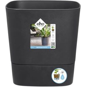 Elho Greensense Aqua Care Vierkant 30 - Bloempot voor Binnen met Waterreservoir - 100% Gerecycled Plastic - Ø 29.5 x H 30.2 cm - Houtskoolgrijs
