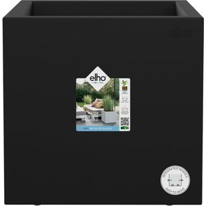 Elho Vivo Next Vierkant 40 - Plantenbak voor Binnen & Buiten - 100% Gerecycled Plastic - L 39.0 x H 37.9 cm - Living Black