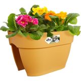 Elho Vibia Campana Flower Bridge 40 - Plantenbak voor Balkonbuiten - Ø 39.0 x H 22.0 cm - Honinggeel