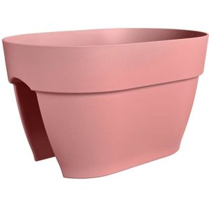 Elho Vibia Campana Flower Bridge 40 - Plantenbak voor Balkonbuiten - Ø 39.0 x H 22.0 cm - Poederroze