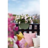 Elho Vibia Campana Flower Bridge 40 - Plantenbak voor Balkon Railing - 100% Gerecycled Plastic - Ø 39.0 x H 22.0 cm - Pistachegroen