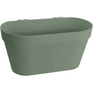 Elho Loft Urban Green Wall Pot Duo 28 - Bloempot voor Balkon Buiten - Ø 28.0 x H 13.2 cm - Pistachegroen