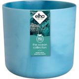 Elho The Ocean Collection Round 16cm - Bloempot voor Binnen - 100% Gerecycled en Gemaakt met Zeeafval - Ø 16 x H 15 cm - Atlantisch Blauw