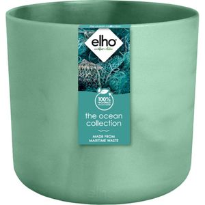 Elho The Ocean Collection Round 18 - Bloempot voor Binnen - Gemaakt met Zeeafval - Ø 18 x H 16.7 cm - Pacifisch groen