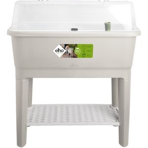 Elho Noa Kweektafel 80 - Kweekbak op Poten met Deksel - Waterreservoir - Ø 78.5 x H 34.2 cm - Warm Grijs