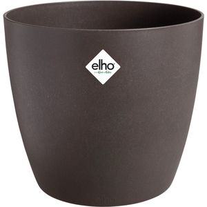 Elho The Coffee Collection Rond 22cm - Bloempot voor Binnen - Gemaakt met Koffiedik & Gerecycled Plastic - Espresso Bruin