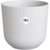 Elho Jazz Rond 23cm - Bloempot voor Binnen - Unieke Structuur - 100% Gerecycled Plastic - Zijdewit