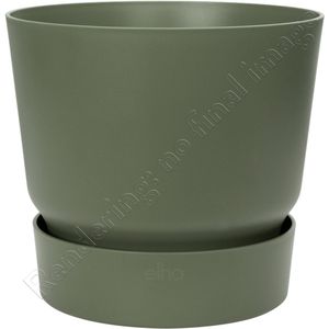 Elho Greenville Rond 55 - Grote Bloempot voor Buiten met Waterreservoir - 100% Gerecycled Plastic - Ø 55 x H 50 cm - Blad groen