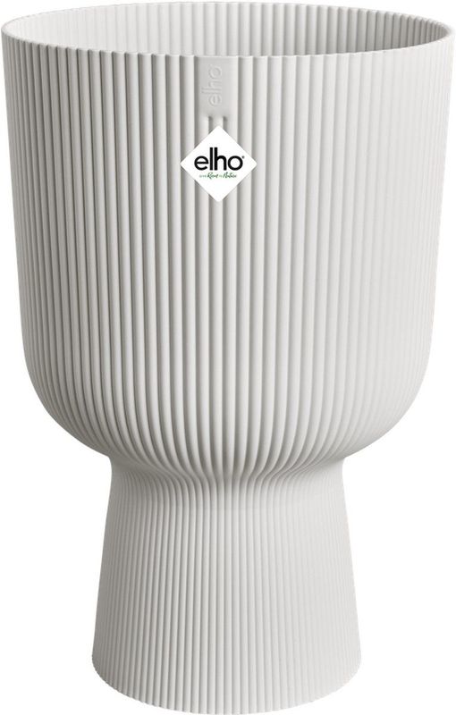 Elho Vibes Fold Coupe 30 - Bloempot voor Binnen - 100% Gerecycled Plastic - Ø 29.5 x H 44.7 cm - Zijdewit