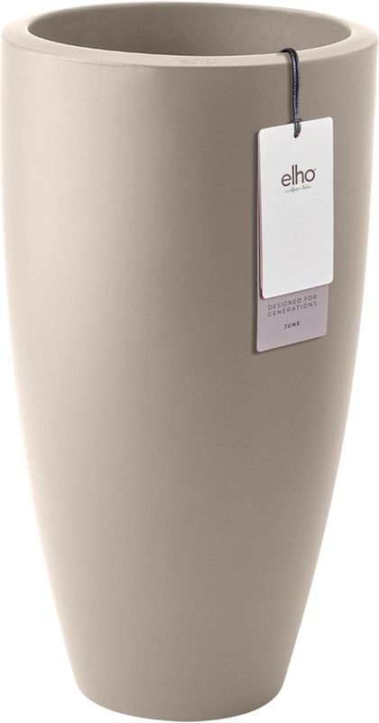 Elho - June Round High 30 - Bloempot - Balanced beige - Ø 29.5 x H 52.5 cm