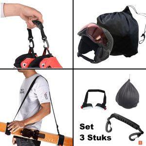 Wintersport gadgets - Ski draagband + Skihelm cover hoes + Skischoen drager