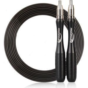 Jobber Sports Springtouw Volwassenen -  SpeedRope - Kogellagers - Metalen handvatten - Gratis opbergtasje - Zwart - 300 cm