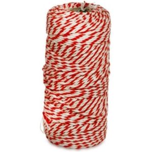 KitchenBasics Rolladetouw - Rood/wit  - 80 m