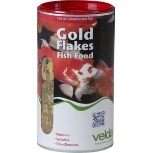 Tetra Goldfish Flakes, vlokkenvoeding voor alle goudvissen en andere koudwatervissen, 1 l blik