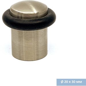 TQ4U deurbuffer / deurstop - Ø 20 x 30 mm - RVS - Massief - Incl bevestigingsmateriaal