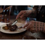 Homey's Schiffmacher Steakmessenset - 4-delig - Roestvrijstaal - Wortelnotenhout