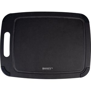 Homey's snijplank - 370x275mm - houtvezel/rubber - zwart - antislip hoeken - sleeve