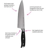 Diamant Sabatier Integra Messenblok - 8-Delig - Naturel Eikenhout - RVS