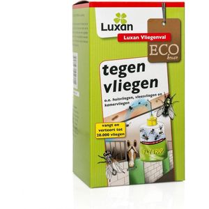 Luxan Vliegenval Tegen Vliegen - Vangt 20.000 vliegen - Inclusief lokstof - Makkelijk op te hangen