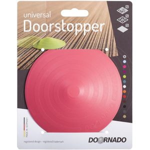 Doornado Deurstopper van massief rubber, deurstopper zonder boren, voor alle soorten deuren en vloeren, 118 x 25 mm, designprijs, roze