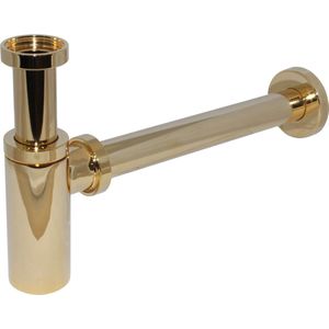 De Beer designsifon 5/4 x 32 mm met muurbuis, goud