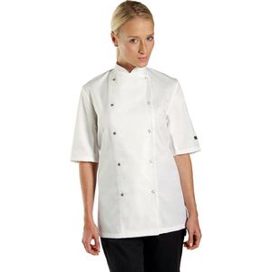 Denny' Chef jacket short sleeve press, Kleur Wit