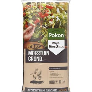 Pokon Bio Moestuingrond - 20l - Potgrond Moestuin - 100 dagen voeding - Turfvrije potgrond