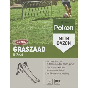 Pokon Graszaad Inzaai - 2kg - Gazonzaad - Geschikt voor 50m² - IJzersterk groen en zelfherstellend gras
