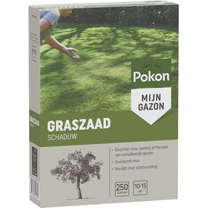 Pokon Graszaad Schaduw - 250gr - Gazonzaad - Geschikt voor 10m² tot 15m² - Speciaal voor een schaduwrijk gazon
