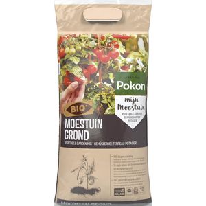 Pokon Bio Moestuingrond - 10l - Potgrond Moestuin - 100 dagen voeding - Turfvrije potgrond
