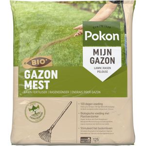 Pokon Bio Gazonmest - 8,4kg - Mest  - Geschikt voor 125m² - 120 dagen biologische voeding