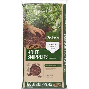 Pokon Houtsnippers Cacaobruin - 45L - Houtsnippers bodembedekking tuin - Beperkt onkruidgroei - Waterregulerend