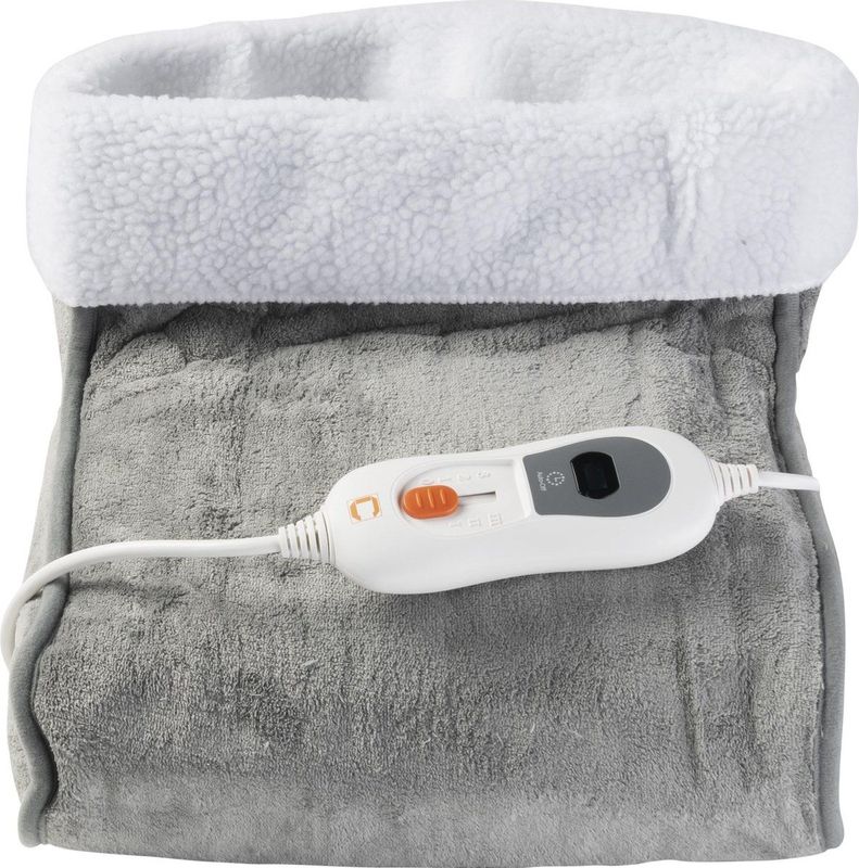 Cresta Care KTS967 Elektrische voetverwarmer met timer en machinewasbaar cosy fleece | Grijs