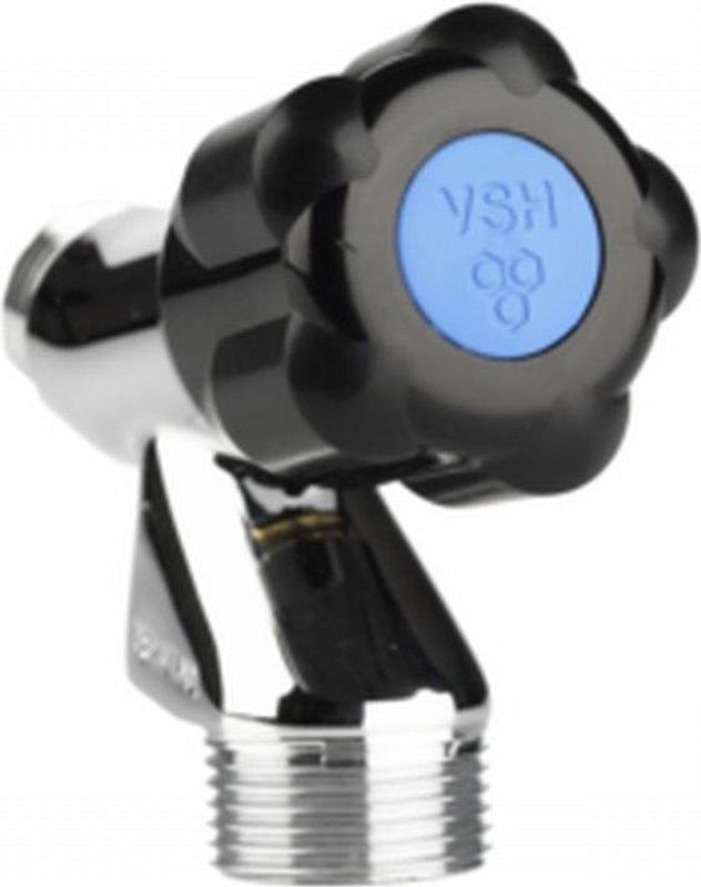 Vsh premium slangwartelkr.1/2 zwarte knop beluchter chroom