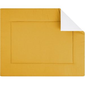 BINK Bedding Boxkleed Wafel (Pique) Oker 80 x 100 cm - vulling fiberfill 400 grams - speelkleed - parklegger - katoen - wafel - oker - geel