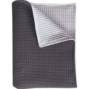 BINK Bedding wiegdeken Pique (Wafel) dubbelzijdig antra/wit 75 x 100 cm