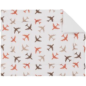 BINK Bedding Boxkleed Planes choco (tweeling) 71 x 122 cm
