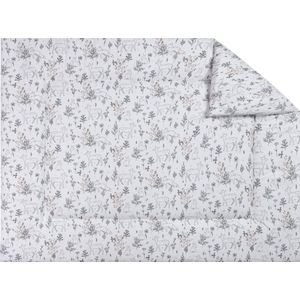 BINK Bedding Boxkleed Bas 71 x 122 cm - vulling fiberfill 400 grams - tweeling - speelkleed - parklegger - bosdieren - konijn - vos - hert - grijs - beige - taupe - naturel - bunny - fox - rabbit - tweelingbox - tweelingpark - boxkleed op maat