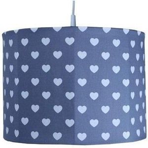 Hanglamp Hart - Grijs - Wit Harten Motief - Doorsnede 35 cm - Hoogte 25 cm