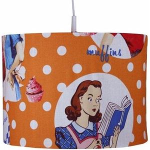 Hanglamp - Fifties - Oranje - 35 cm - Hoogte 25 cm
