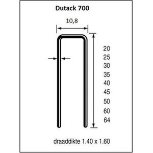 Dutack 11.1mm nieten | 60mm | 10.000 stuks - 5056045