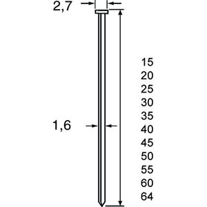 Dutack Brad SKN16  rvs 50 mm - 2500 Stuks