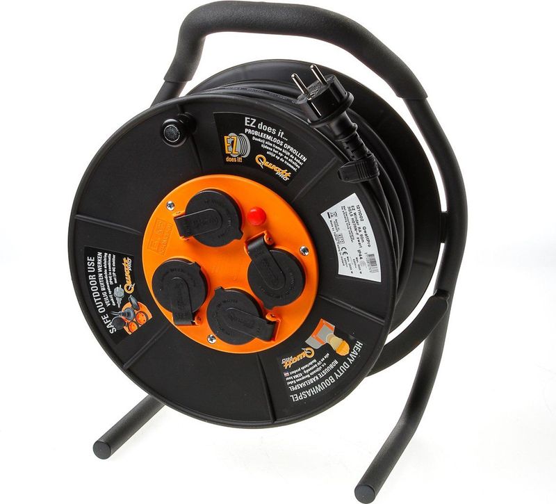 QwattPro - Kabelhaspel EZ Winder RA - 50m - Zwart - H07RN-F